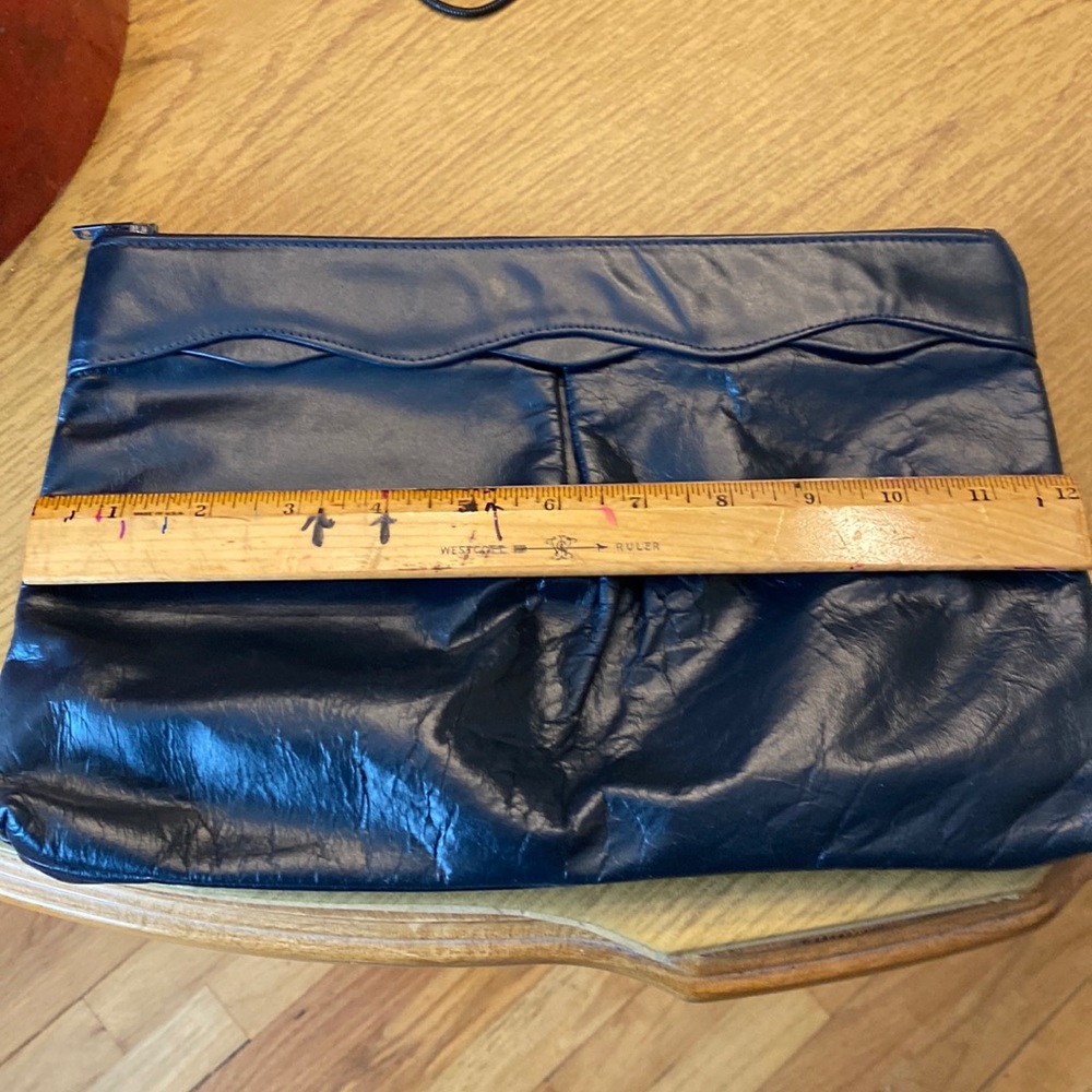 Act Blue Leather Clutch with zipper